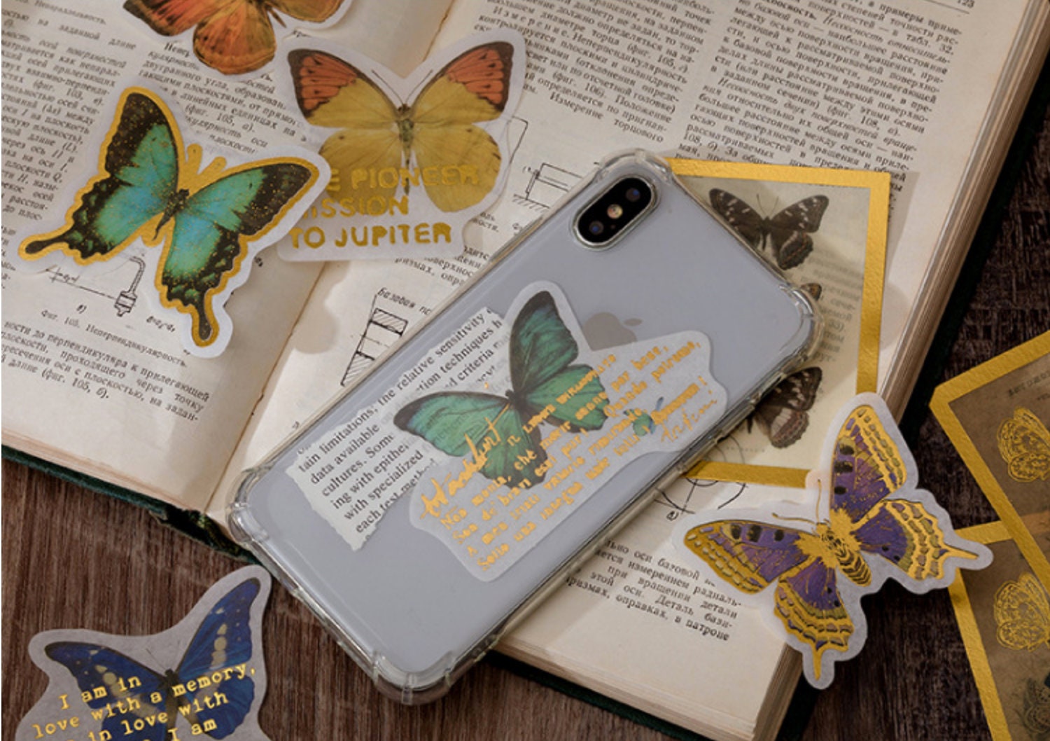 Gold Foil Butterfly Stickers